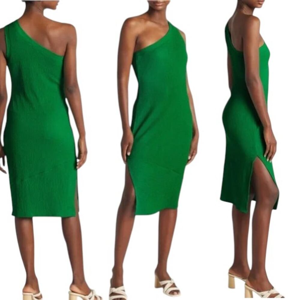 AVLN Studio Green One Shoulder Knit Midi Dress XXL Stitch Fix Minimalist Resort